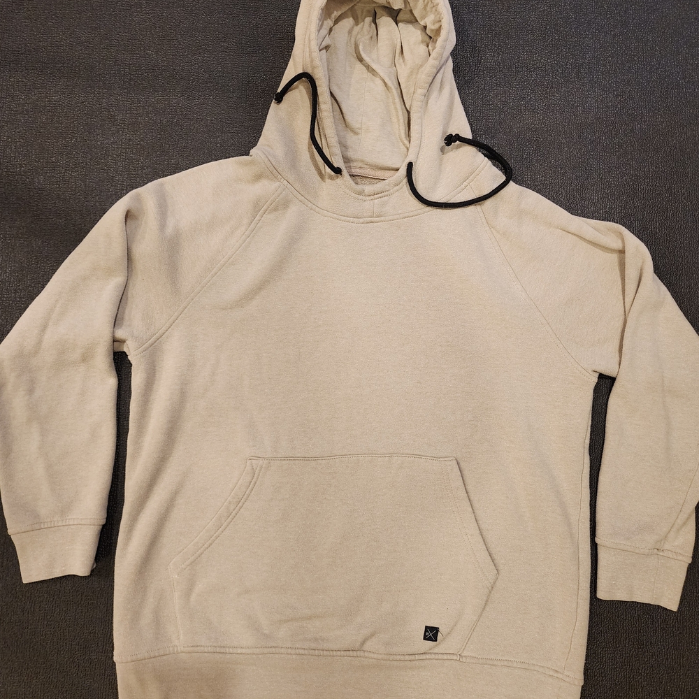 Cream Sweatshirt with Black Trim and Hood